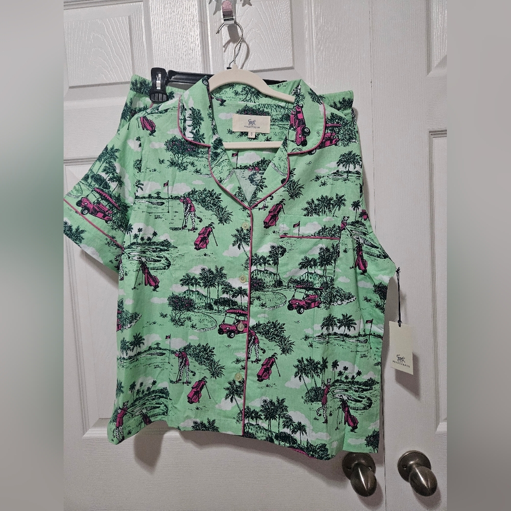 Printfresh Golf Toile Pajamas NWT XL Petite - Picture 2 of 5